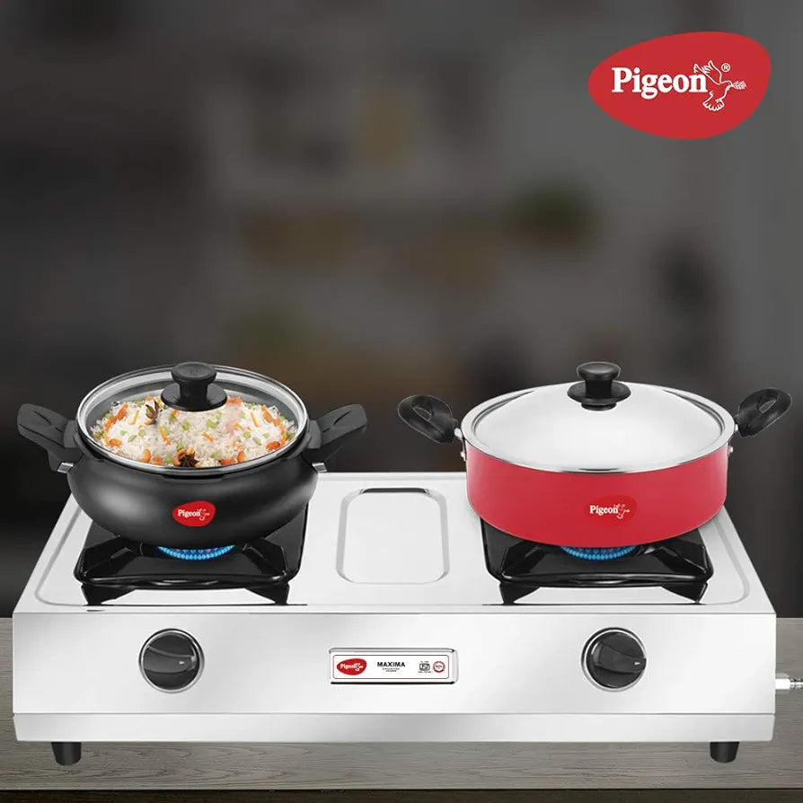 PIGEON 12312 SS MAXIMA 2BURNER LPG STOVE STAINLLESS STEEL PIGEON 12312 SS MAXIMA 2BURNER LPG STOVE STAINLLESS STEEL